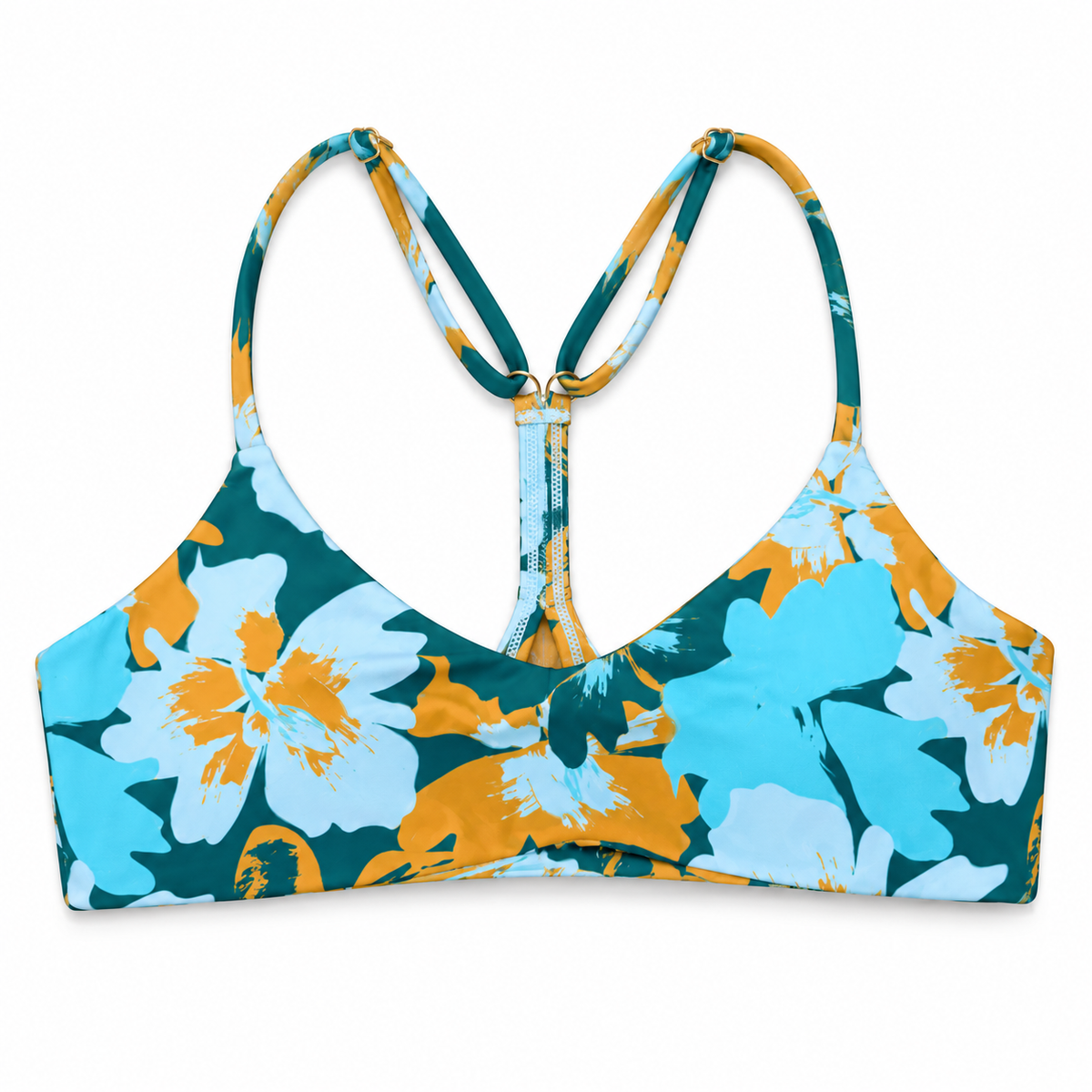 Cove Lenny racerback bikini top with a scoop neckline and adjustable straps