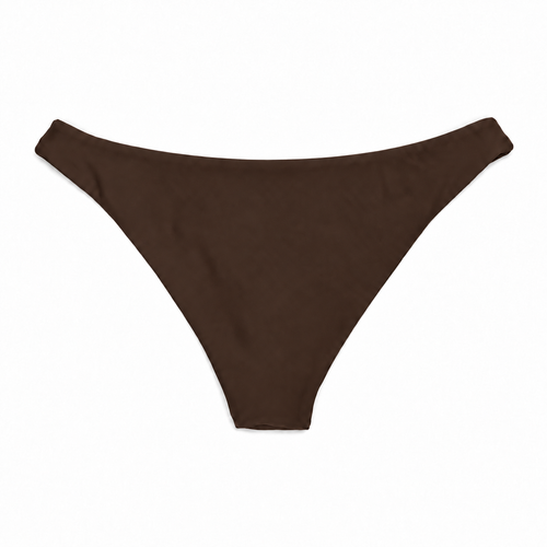 Midori Espresso Parker bikini bottom, back view showing smooth moderate coverage