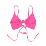 Nelly Bright Pink Jesse Top | Front Knot Adjustable Bikini Top Midori Bikinis