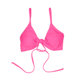 Nelly Bright Pink Jesse Top | Front Knot Adjustable Bikini Top Midori Bikinis