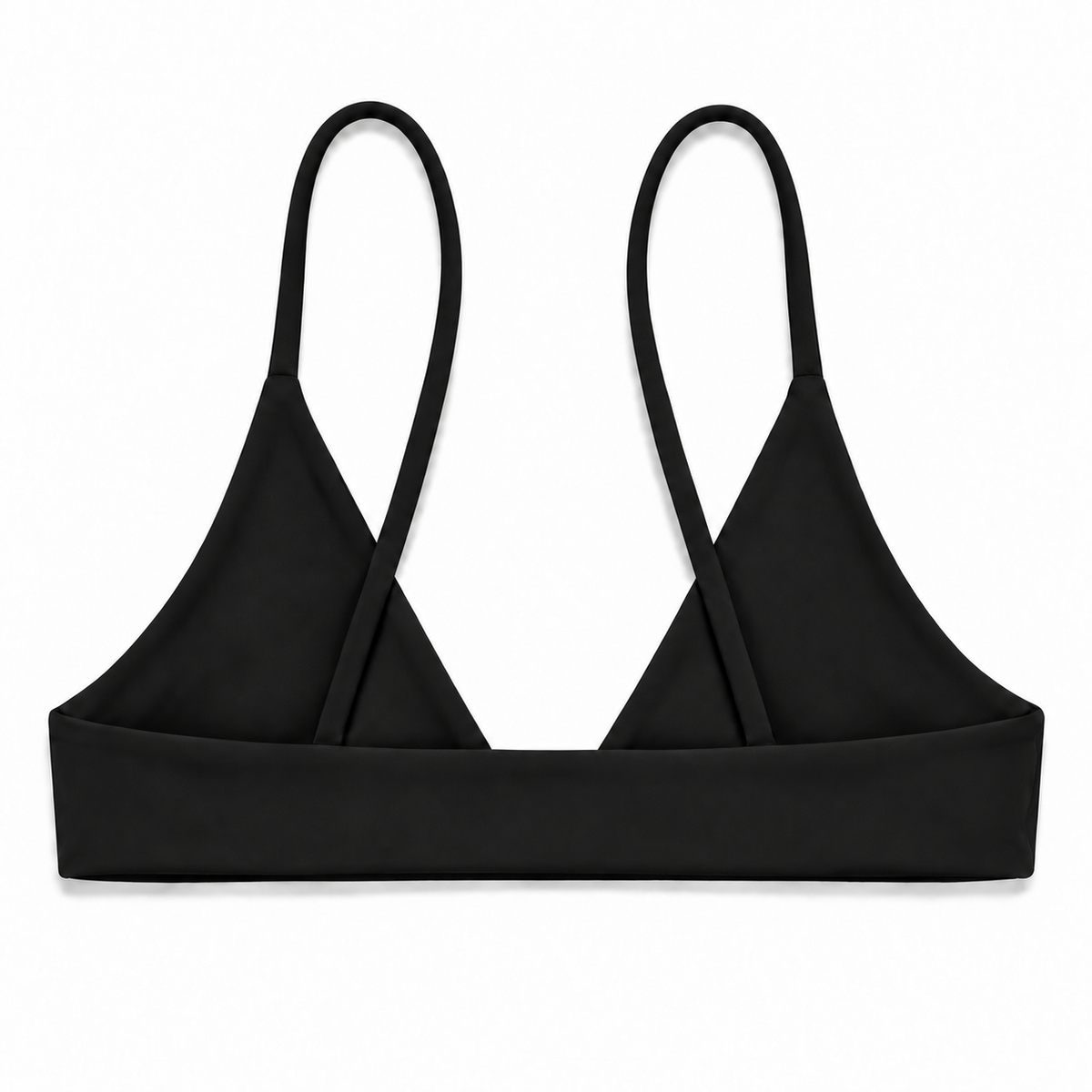 Midori Noir Rowan bikini top, back view showing fixed straps
