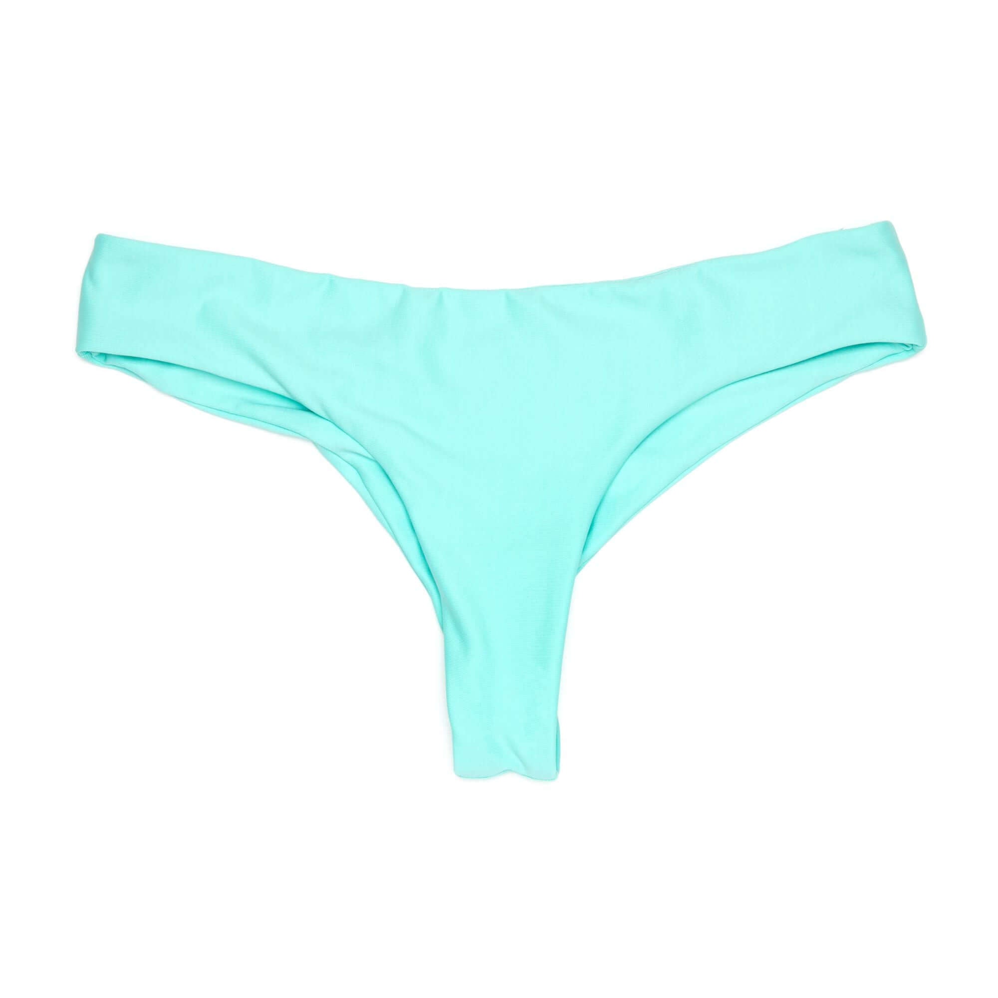 Aruba Teal Blue Brayden Bottom: Sustainable Cheeky Coverage - Midori Swimwear Midori Bikinis
