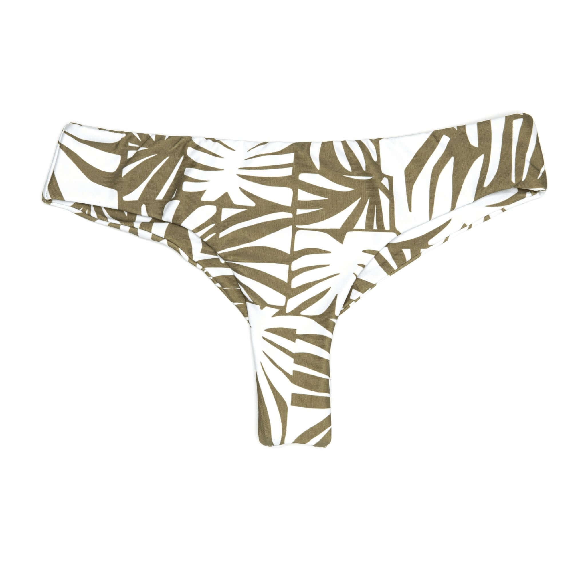 Green Palm Print Brayden Bikini | Cheeky Brazilian Surf Swim Bottom Midori Bikinis