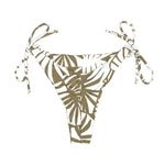 Olive Green Palm Print Bikini Bottom | Tie Side Skimpy Clover Swimwear Bottom Midori Bikinis
