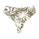 Olive Green Palm Print Swim | Mid-Waisted Noah Bikini Bottoms Midori Bikinis