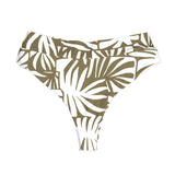 Olive Green Palm Print Swim | Mid-Waisted Noah Bikini Bottoms Midori Bikinis