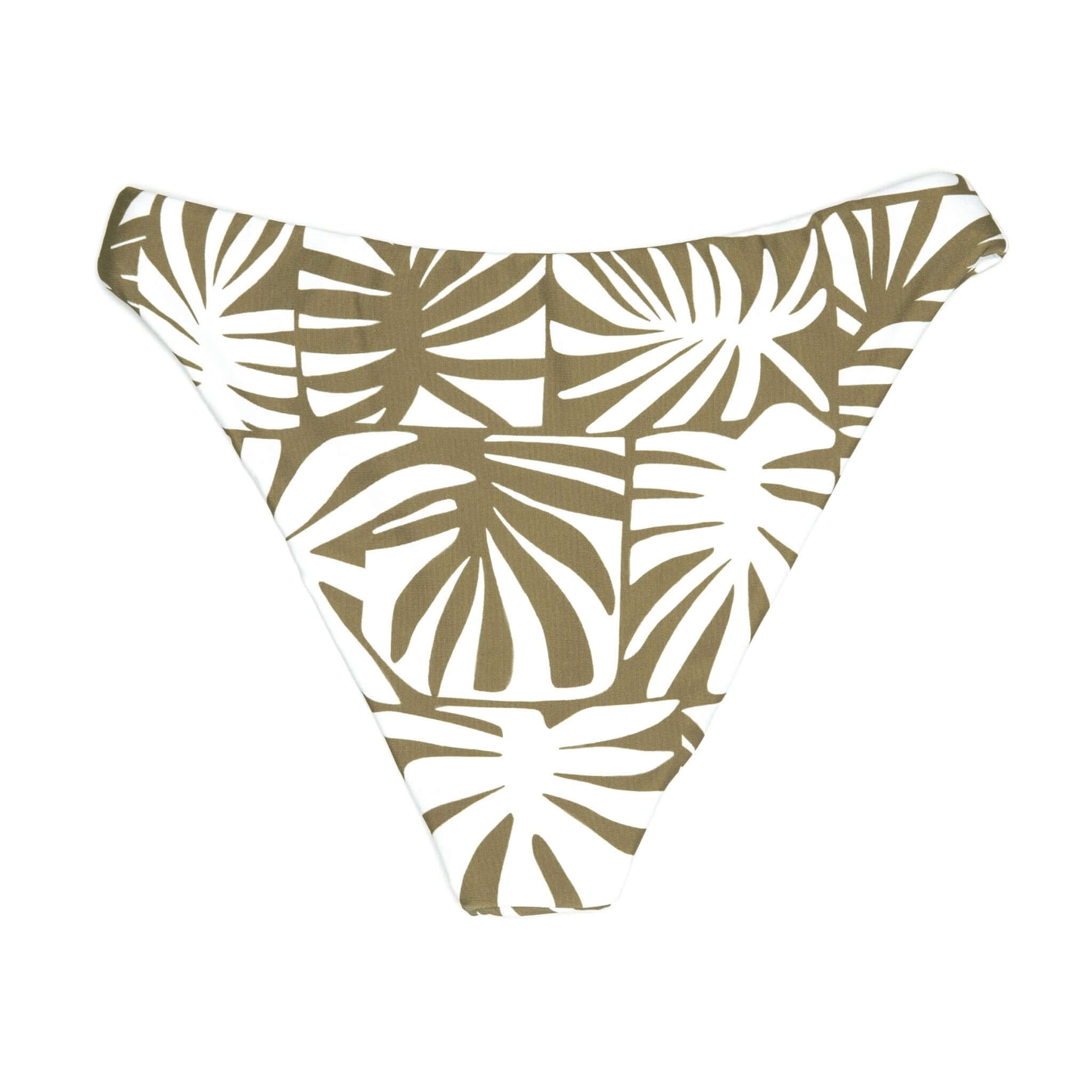 Green Palm Print Bikini Bottom | Almost Full Coverage Swim Midori Bikinis