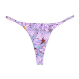 Purple Floral Thong Bottom | Minimal Coverage Swimwear Midori Bikinis