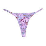 Purple Floral Thong Bottom | Minimal Coverage Swimwear Midori Bikinis
