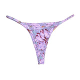 Purple Floral Thong Bottom | Minimal Coverage Swimwear Midori Bikinis