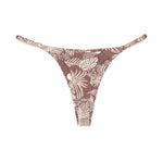Mauve and Cream Palm Thong Bikini Bottom | Minimal Coverage Swimwear Midori Bikinis