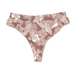 Mauve Palm Print Swim | Mid-Waisted Noah Bikini Bottoms Midori Bikinis