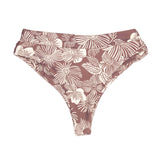 Mauve Palm Print Swim | Mid-Waisted Noah Bikini Bottoms Midori Bikinis