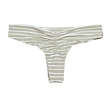 Malta Green Striped Brayden | Cheeky Brazilian Bikini Bottom Midori Bikinis