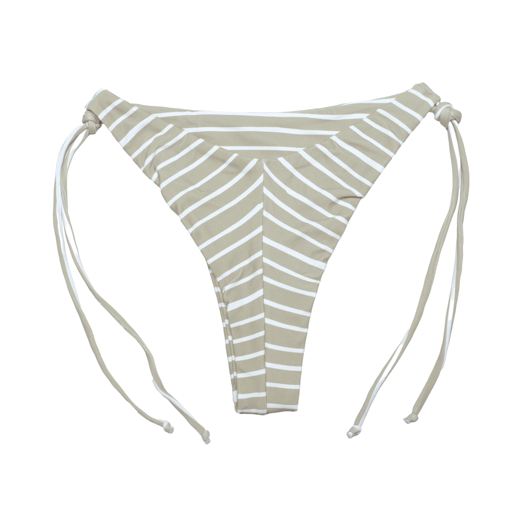 Malta Green Striped Bikini Bottom | Tie Side Skimpy Clover Swimwear Bottom Midori Bikinis