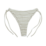 Malta Green Striped Bikini Bottom | Tie Side Skimpy Clover Swimwear Bottom Midori Bikinis