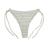 Malta Green Striped Bikini Bottom | Tie Side Skimpy Clover Swimwear Bottom Midori Bikinis