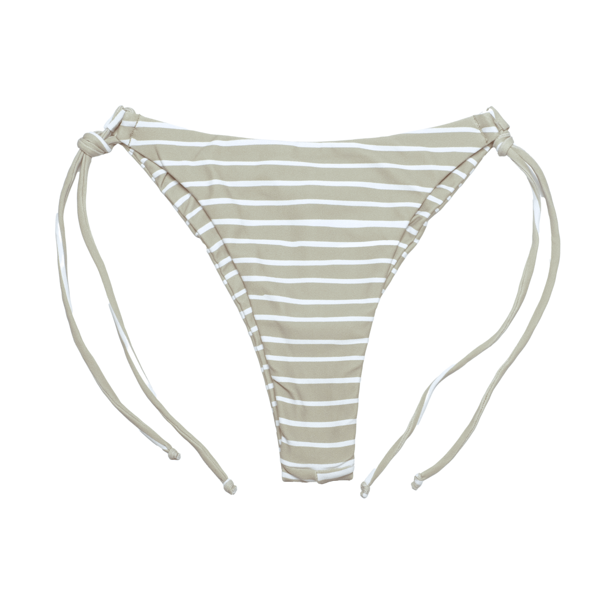 Malta Green Striped Bikini Bottom | Tie Side Skimpy Clover Swimwear Bottom Midori Bikinis