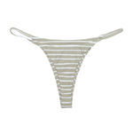 Malta Green Striped Thong Bikini Bottom | Minimal Coverage Swimwear Midori Bikinis