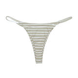 Malta Green Striped Thong Bikini Bottom | Minimal Coverage Swimwear Midori Bikinis
