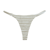 Malta Green Striped Thong Bikini Bottom | Minimal Coverage Swimwear Midori Bikinis