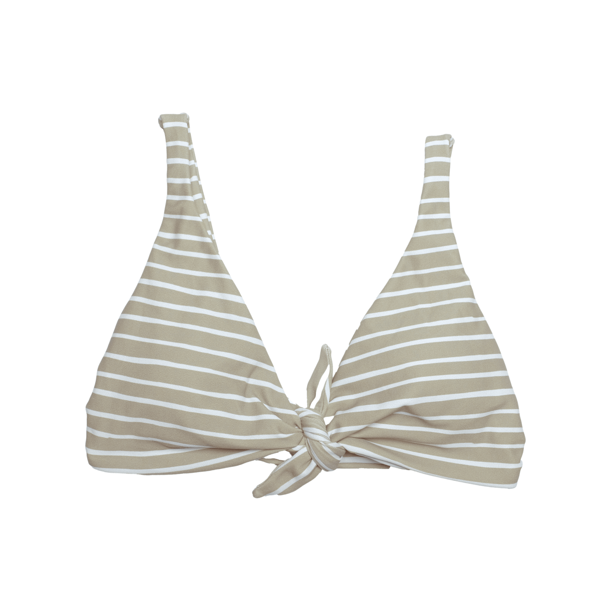 Malta Green Striped Hana Top | Tie Front Adjustable Bikini Top Midori Bikinis