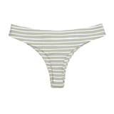 Malta Green Striped Whale Tale Bikini | Women's Wide Side Swim Bottoms Midori Bikinis