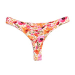 Peach and Coral Floral Print Swim Bottom | Tiny Scrunch Bikini Bottoms Midori Bikinis