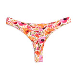 Peach and Coral Floral Print Swim Bottom | Tiny Scrunch Bikini Bottoms Midori Bikinis