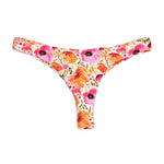 Peach and Coral Floral Print Swim Bottom | Tiny Scrunch Bikini Bottoms Midori Bikinis