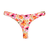 Peach and Coral Floral Print Swim Bottom | Tiny Scrunch Bikini Bottoms Midori Bikinis
