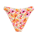 Pink and Coral Floral Print Tanner Bikini | Almost Full Coverage Swim Bottom Midori Bikinis