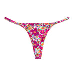 Purple Floral Thong Bikini Bottom | Minimal Coverage Swimwear Midori Bikinis