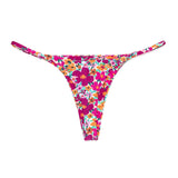 Purple Floral Thong Bikini Bottom | Minimal Coverage Swimwear Midori Bikinis