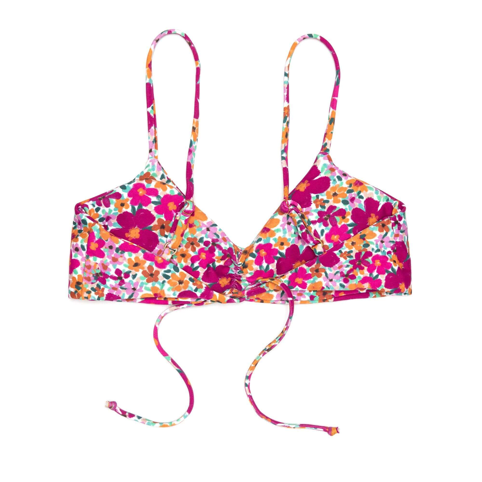 Pua Purple Scoop Floral Bikini | Adjustable Surf and Swim Top Midori Bikinis