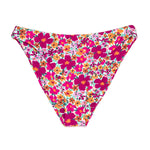 Purple Floral Print Tanner Bikini | Almost Full Coverage Swim Bottom Midori Bikinis