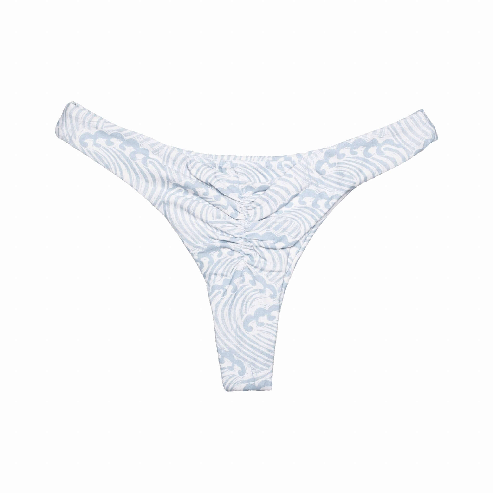 Tide Blue Wave Print Kai Bottom | Tiny Scrunch Swim Bottoms Midori Bikinis