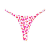 Purple and Yellow Plumeria Floral Cruz Bottom | Minimal Thong Bikini Bottoms Midori Bikinis