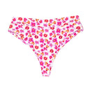 Pink and Yellow Plumeria Print Swim | Mid-Waisted Noah Bikini Bottoms Midori Bikinis