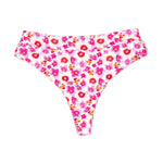 Pink and Yellow Plumeria Print Swim | Mid-Waisted Noah Bikini Bottoms Midori Bikinis