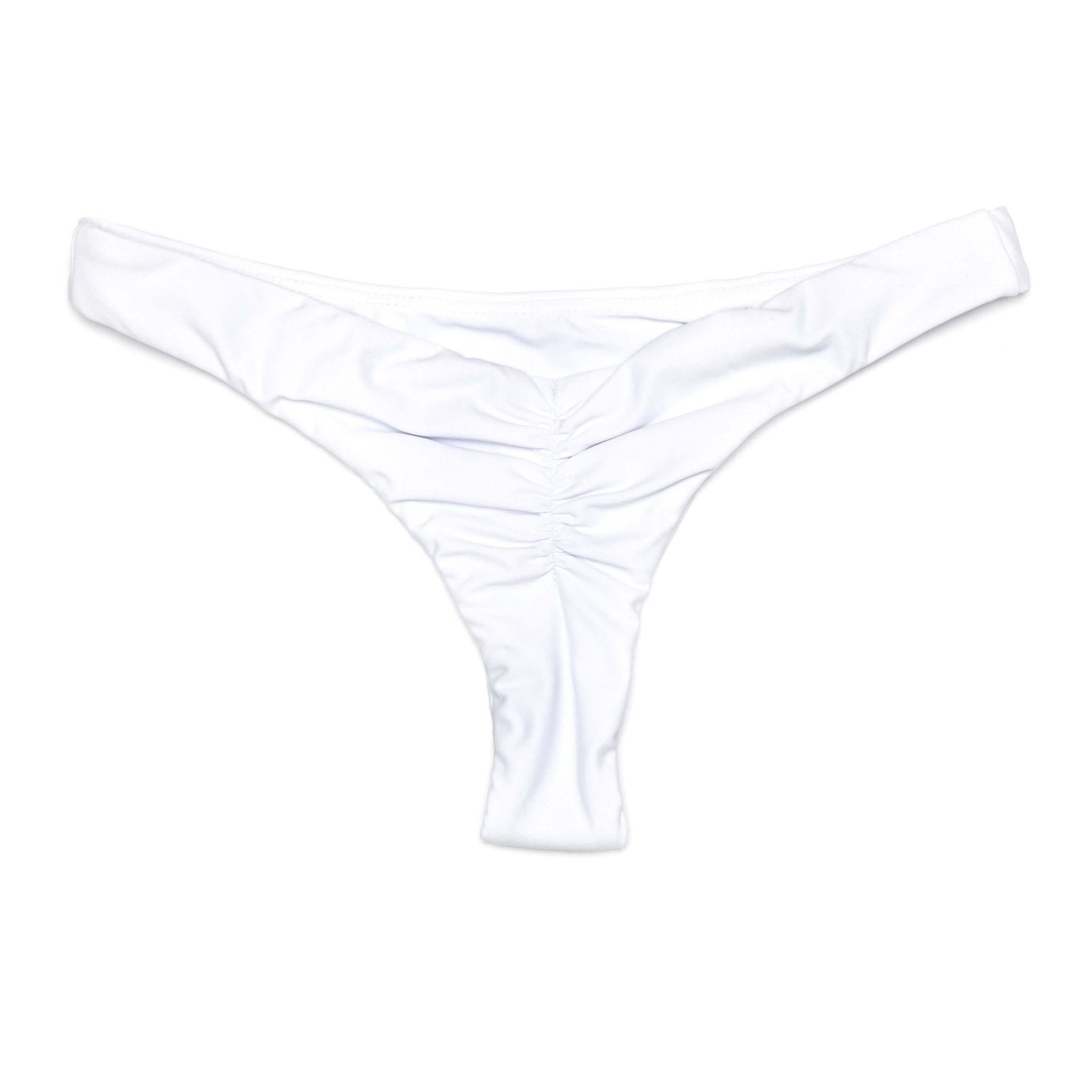 White Kai Bottom | Tiny Scrunch Swim Bottoms Midori Bikinis